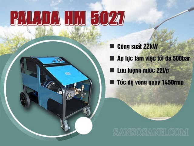 Máy phun xịt rửa xe áp lực cao Palada HM 5027